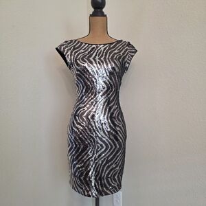 Guess Sequin Zebra Print Dress